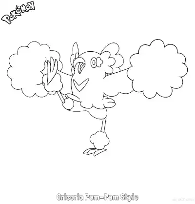 Free printable Oricorio Pom-Pom Style Coloring Page - Free Printable Pokemon Coloring Sheets coloring page